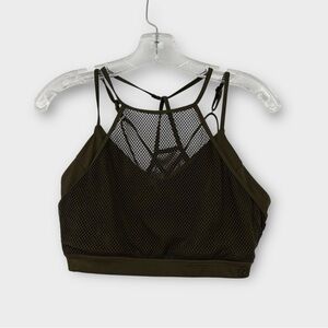 Unbranded Mesh Double Layer Sports Bra in Olive Green Women’s Size L